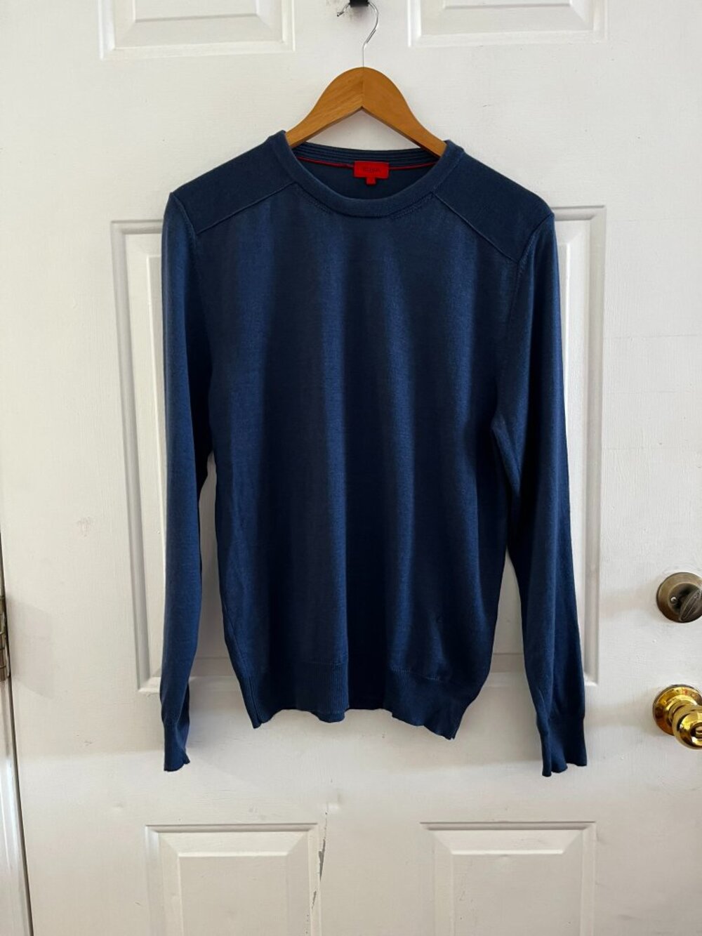 Isaia Men's Blue Cashmere/Silk/Wool Blend Pull-Over Crewneck Sweater Sz Med - Picture 10 of 10